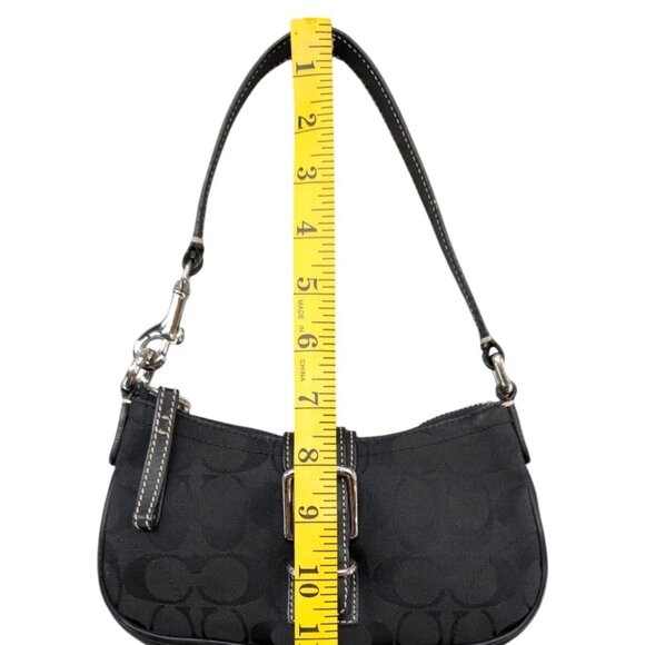 COACH 6362 Demi Hampton Mini Shoulder Bag Black Monogram Jacquard C Purse - Picture 13 of 16